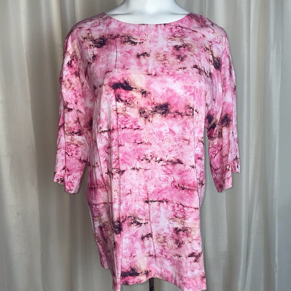 Soft Surroundings Abilene Overlap Back Top Blouse Shirt Tunic